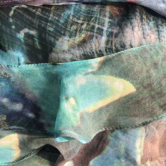 Cache Chiffon Rhinestone Ruffled Flutter Dress - Picture 8 of 8